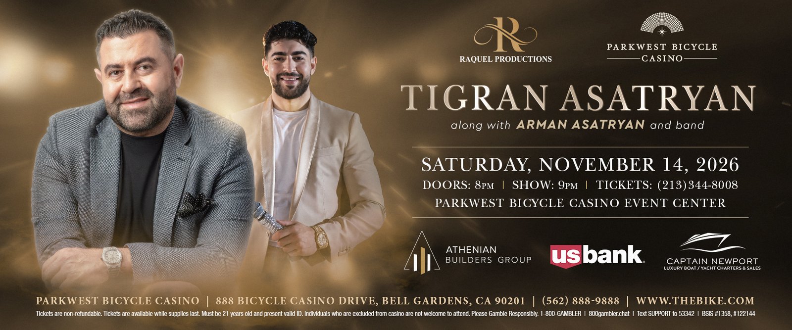 Tigran Asatryan | November 14th | Parkwest Bicycle Casino